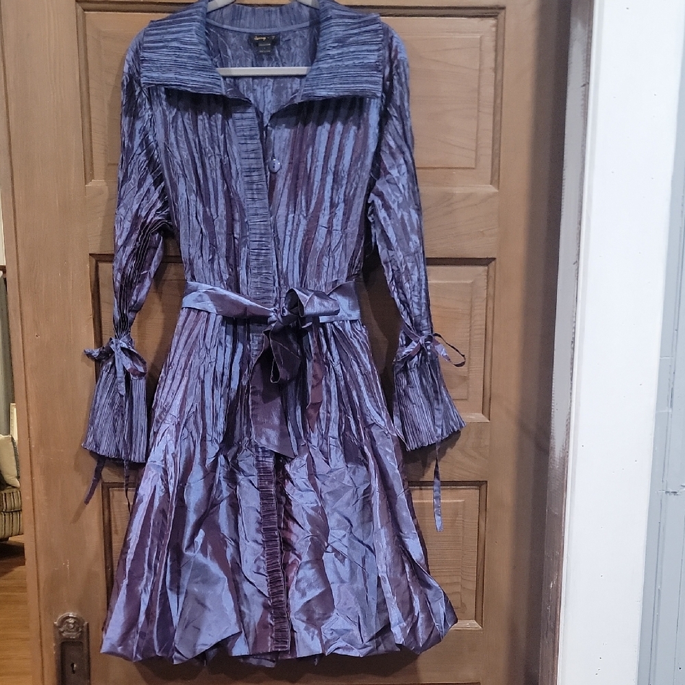 Chic Long Sleeve Dress  or over coat in Shimmering Purple